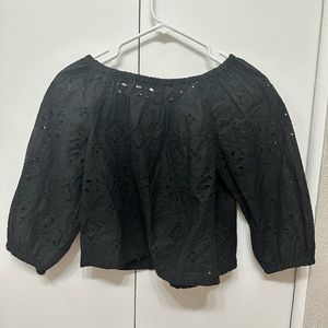 GAP NWOT black eyelet blouse